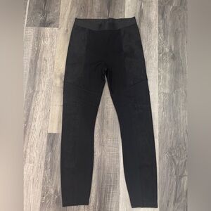 BCBG Max Azria Black Ponte Moto Leggings Size S Stretch Slim Fit